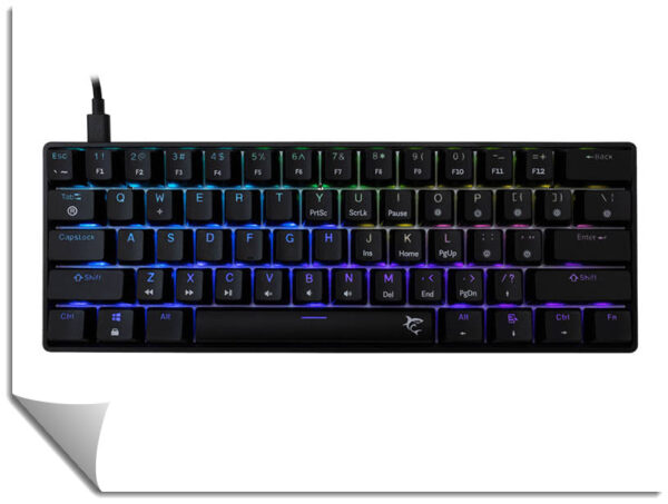 Keyboard White Shark Gaming Shinobi 2 60% Mechanical RGB Black Blue Switch Hot-Swap